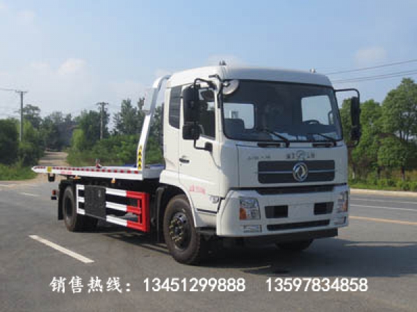 东风天锦平板一拖二清障车(国六)